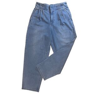 Express rhinestone tapered ankle super high rise baggy jeans size 8